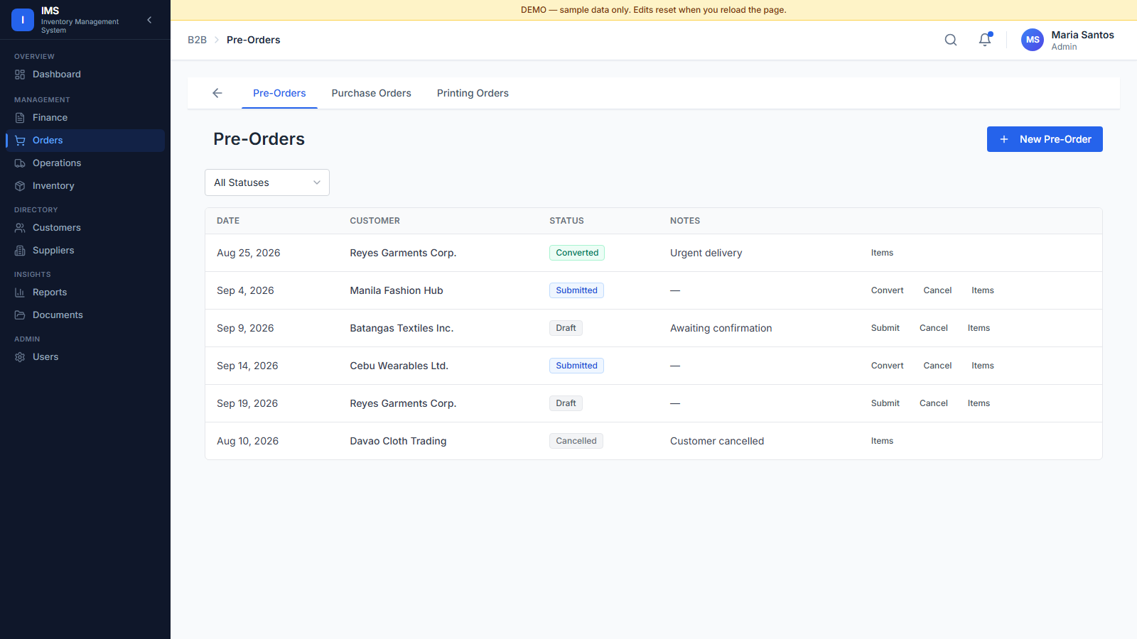 Inventory Management System interface visual